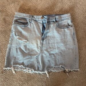 Calvin Klein Jeans Light Blue Distressed Mini Skirt